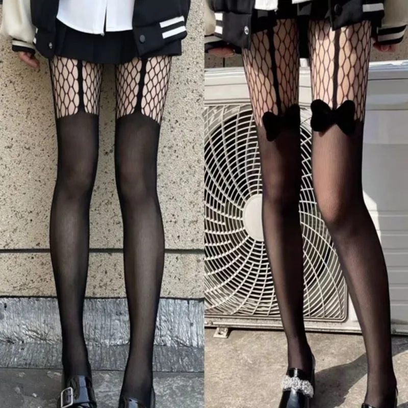 Sexy Fishnet Over Knee Tigts for Girl Hollow Bow Accented Garter Strap Stocking Sock Pure Seductive Black Pantyhose for Women
Sexy Fishnet Over Knee Tigts for Girl Hollow Bow Accented Garter Strap Stocking Sock Pure Seductive Black Pantyhose for Women