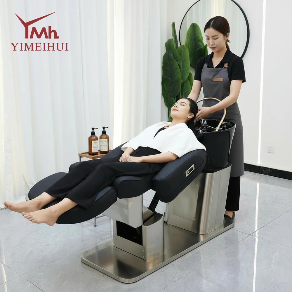 Electric hair washing massage head spa salon reclining lay down shampoo chair
Electric hair washing massage head spa salon reclining lay down shampoo chair
