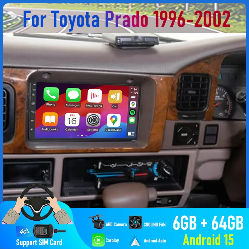 7'' For Toyota Prado 1996-2002 Car Radio 4G SIM Carplay Android 15 Auto Steering Wheel Control Bluetooth GPS Google Map 2DIN
7'' For Toyota Prado 1996-2002 Car Radio 4G SIM Carplay Android 15 Auto Steering Wheel Control Bluetooth GPS Google Map 2DIN