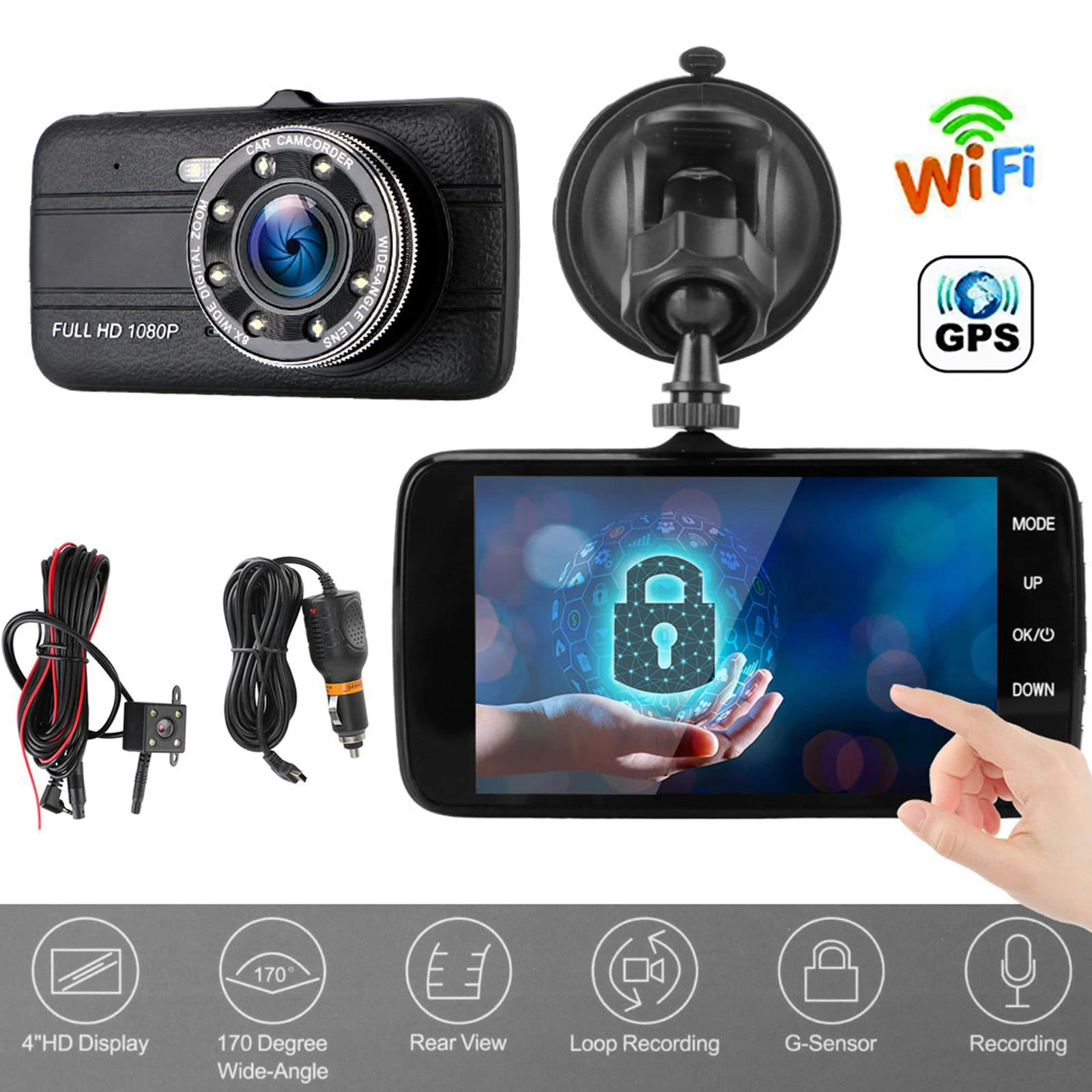 Car DVR WiFi Full HD 1080P Dash Cam Rear View Vehicle Camera Drive Video Recorder Night Vision Auto Dashcam GPS Car Accessories
Car DVR WiFi Full HD 1080P Dash Cam Rear View Vehicle Camera Drive Video Recorder Night Vision Auto Dashcam GPS Car Accessories