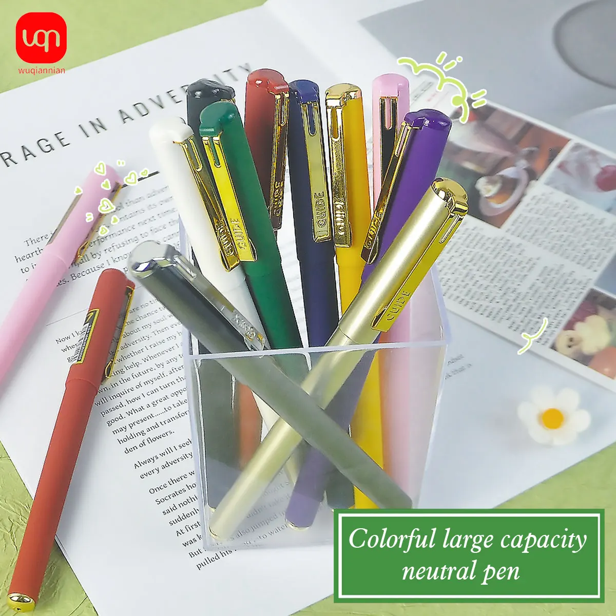 WQN-12PCS Matte Multicolor Gel Pens 0.7mm Tip Hard Pen Calligraphy Signature Pen Multicolor Ink Student Business Stationery
WQN-12PCS Matte Multicolor Gel Pens 0.7mm Tip Hard Pen Calligraphy Signature Pen Multicolor Ink Student Business Stationery