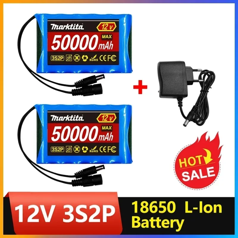 New Portable 3S2P 12V 50000mah 18650 Rechargeable Li-Ion Battery, For LED Lamp Light Backup Powe Etc+ Charger
New Portable 3S2P 12V 50000mah 18650 Rechargeable Li-Ion Battery, For LED Lamp Light Backup Powe Etc+ Charger