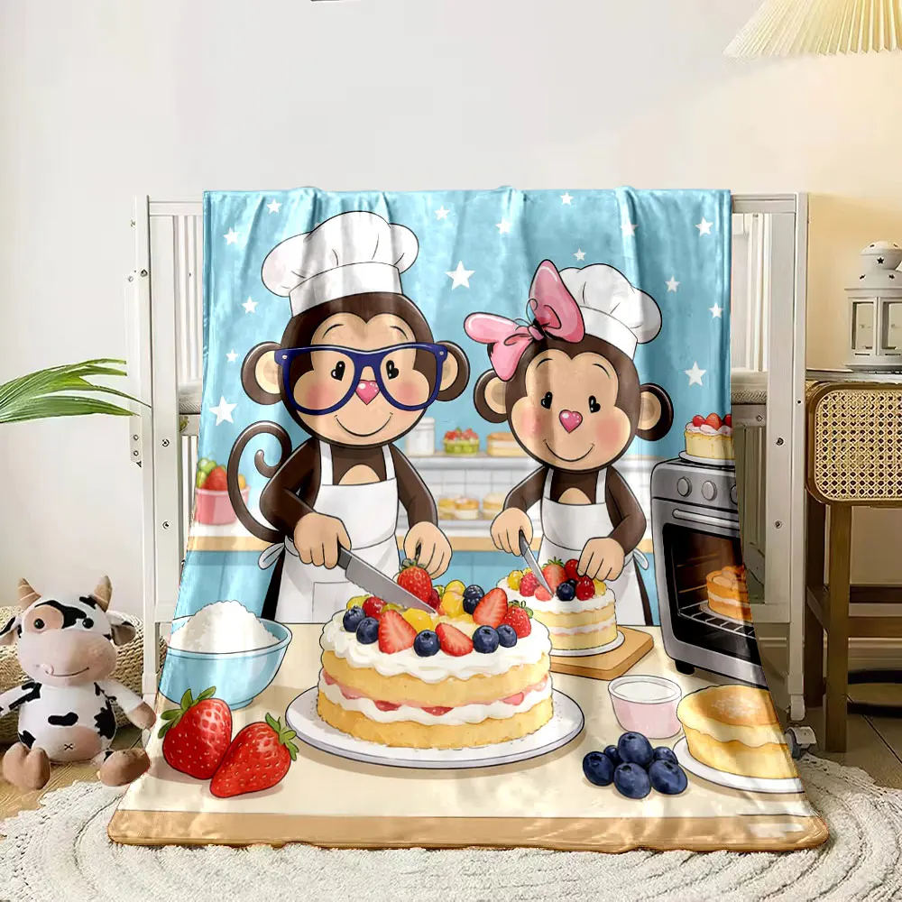 Two monkey-themed cartoon Print Blanket Warm Soft Fluffy Kids and Adult Sofa Bed Throw Blanket Outdoor Travel Camping RV
Two monkey-themed cartoon Print Blanket Warm Soft Fluffy Kids and Adult Sofa Bed Throw Blanket Outdoor Travel Camping RV