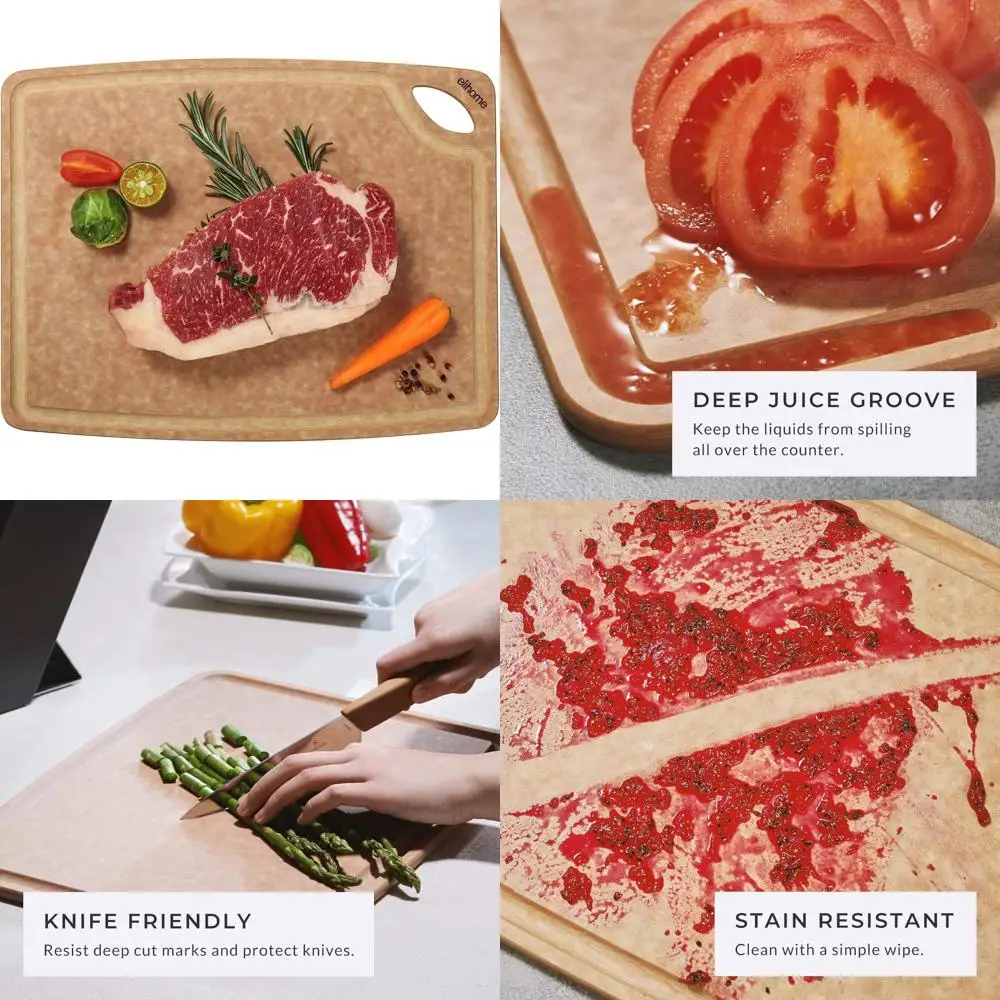 Большая экологически чистая кухонная разделочная доска из композитного дерева с защитой от посудомоечной машины и канавками для сока для устойчивого приготовления пищи
Большая экологически чистая кухонная разделочная доска из композитного дерева с защитой от посудомоечной машины и канавками для сока для устойчивого приготовления пищи