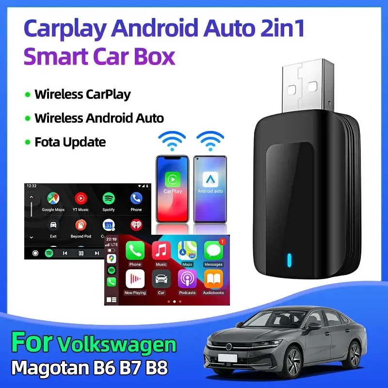 Для Volkswagen Magotan B6 B7 B8 беспроводной адаптер Carplay Android Auto с проводным Carplay Fota обновление мультимедиа Bluetooth WiFi
Для Volkswagen Magotan B6 B7 B8 беспроводной адаптер Carplay Android Auto с проводным Carplay Fota обновление мультимедиа Bluetooth WiFi