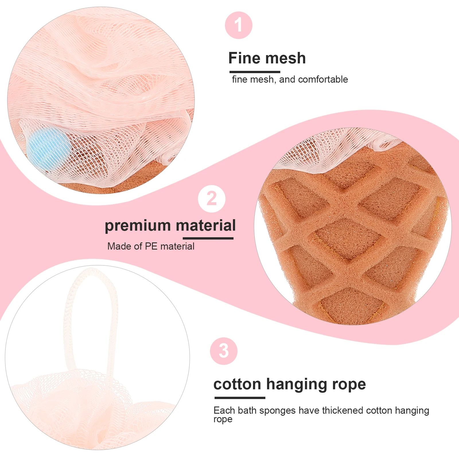 3pcs Bath Sponge Shower Ball Ice Cream Bath Sponges Fine Mesh Thickened Cotton Rope Exfoliating Cleansing Comfortable Multi
3pcs Bath Sponge Shower Ball Ice Cream Bath Sponges Fine Mesh Thickened Cotton Rope Exfoliating Cleansing Comfortable Multi