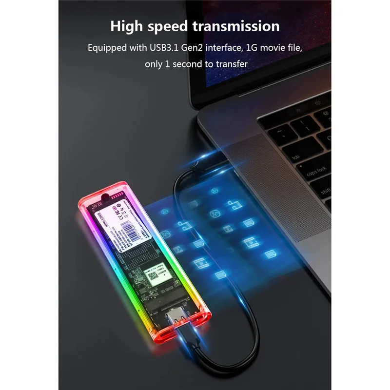 M2 SSD Case M.2 NVME SSD Enclosure Portable SSD RGB Transparent Hard Disk Case 10Gbps For PC
M2 SSD Case M.2 NVME SSD Enclosure Portable SSD RGB Transparent Hard Disk Case 10Gbps For PC