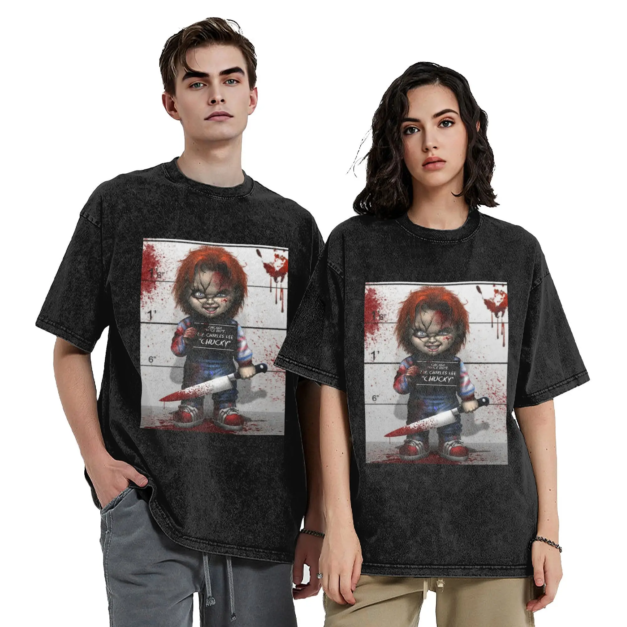 Novelty Police lineup of Chucky Child's Play Vintage Washed T Shirt Men's Round Neck Short Sleeve 100%Cotton Summer Top Tee
Novelty Police lineup of Chucky Child's Play Vintage Washed T Shirt Men's Round Neck Short Sleeve 100%Cotton Summer Top Tee