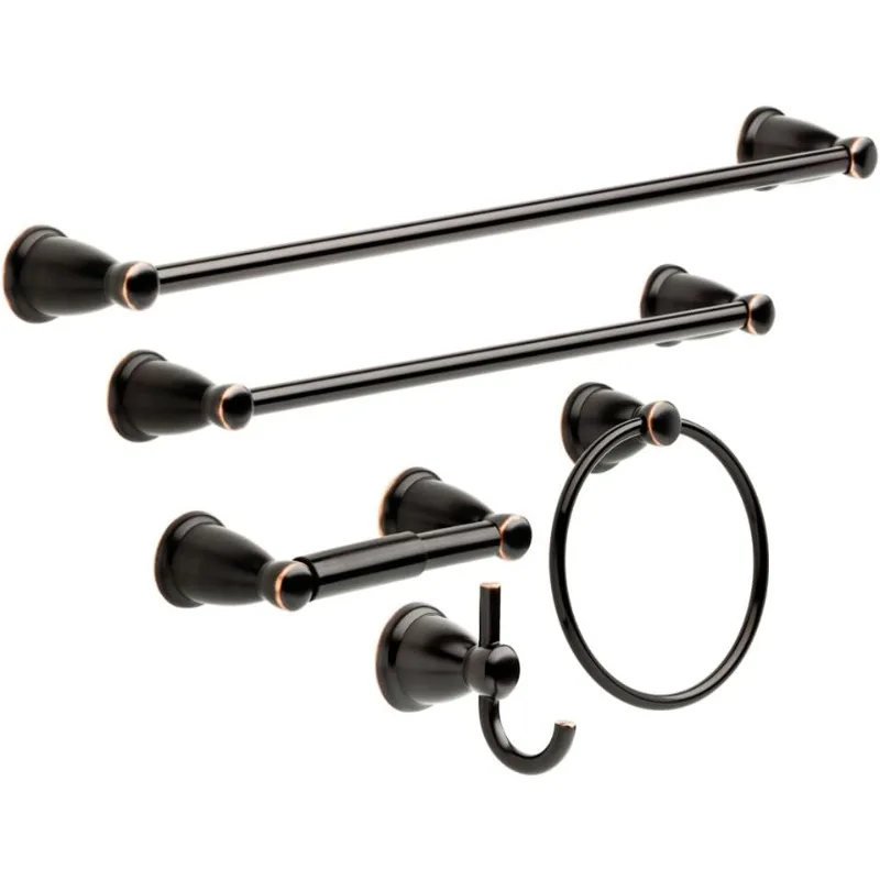 Kinla (5-Pack) Bathroom Set Oil-Rubbed Bronze 18", 24" Towel Bar Racks,Toilet Paper Holder, Hand Towel Holder
Kinla (5-Pack) Bathroom Set Oil-Rubbed Bronze 18", 24" Towel Bar Racks,Toilet Paper Holder, Hand Towel Holder