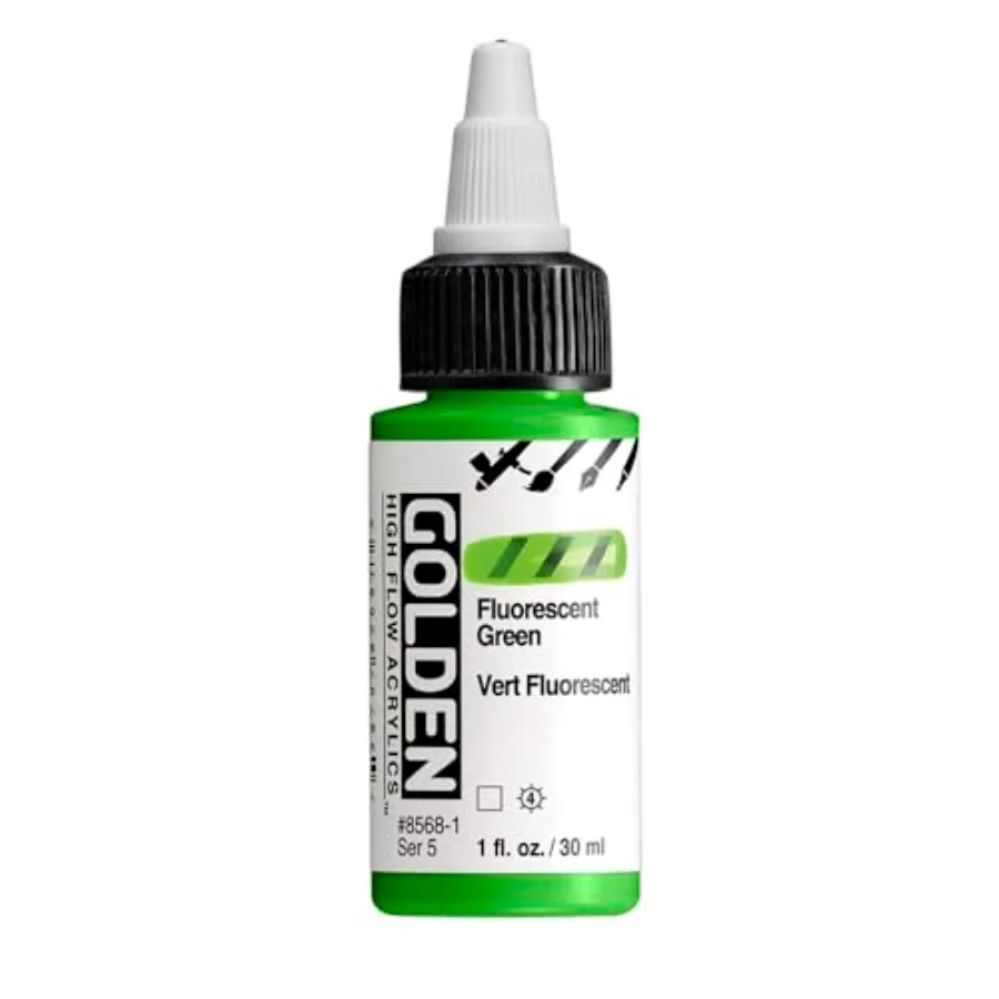 High Flow Acrylics, Fluorescent Green, 1 fl. oz. Bottle, Professional Acrylic Paint, Transparent
High Flow Acrylics, Fluorescent Green, 1 fl. oz. Bottle, Professional Acrylic Paint, Transparent
