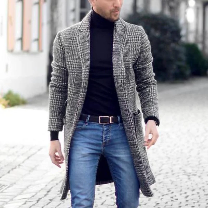 Autumn and Winter Woolen Coat Men's Mid-Length Woolen Trench Coat Double Breasted Jacket
Autumn and Winter Woolen Coat Men's Mid-Length Woolen Trench Coat Double Breasted Jacket
