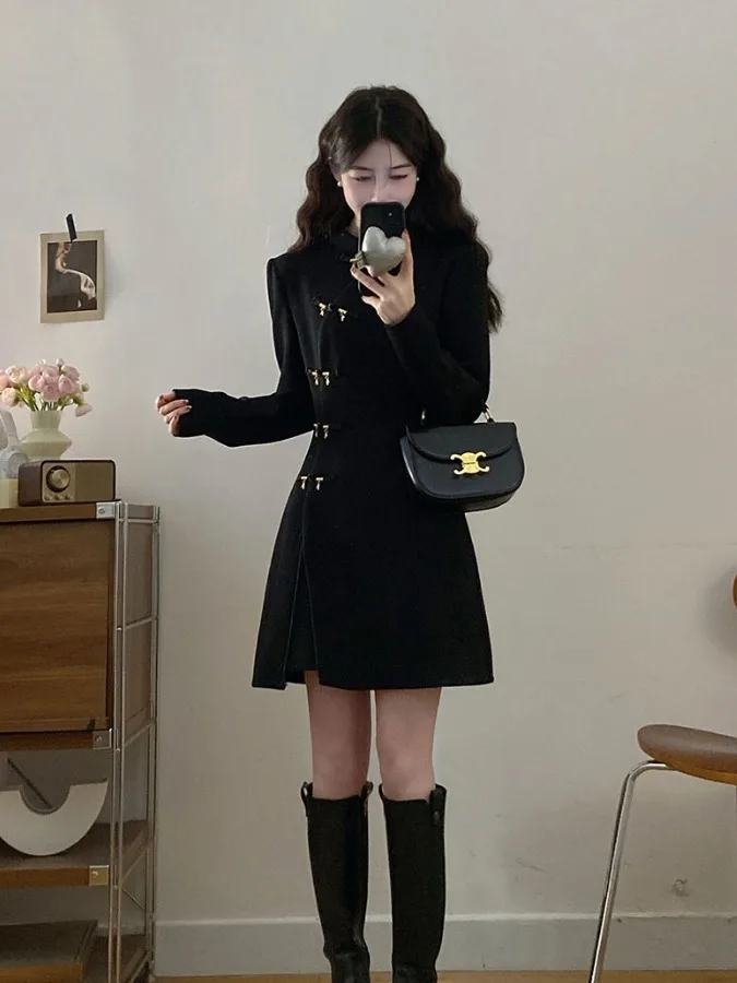 plus Size Women's New Chinese Sle Long Sve A-Line Dr Stand Collar Girdle Waist Concealing Belly Button Dr
plus Size Women's New Chinese Sle Long Sve A-Line Dr Stand Collar Girdle Waist Concealing Belly Button Dr