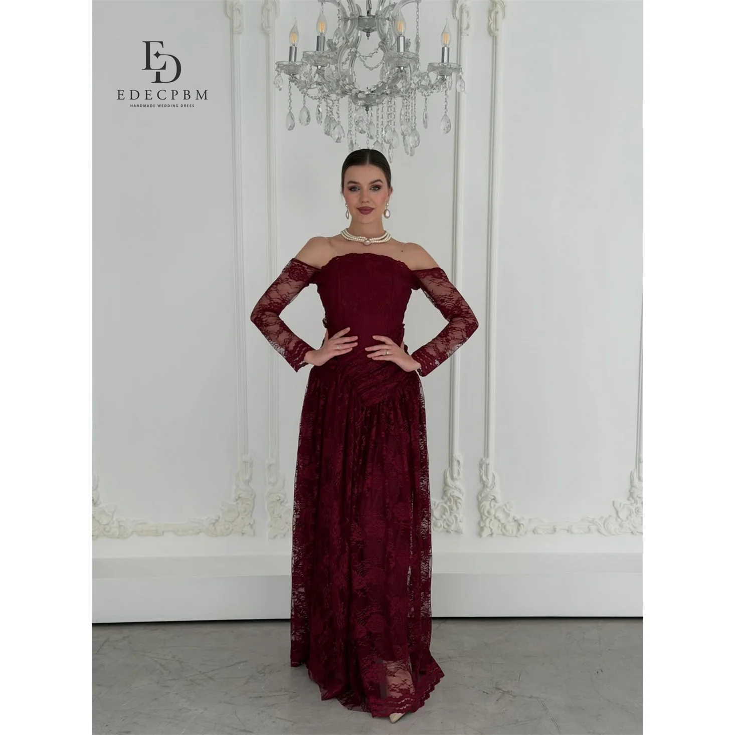 EDECPBM Lace Off The Shoulder Burgundy A-Line Evening Dress 2026 Prom Dress Elegant Luxury Lace Customized Robes de Soirée
EDECPBM Lace Off The Shoulder Burgundy A-Line Evening Dress 2026 Prom Dress Elegant Luxury Lace Customized Robes de Soirée