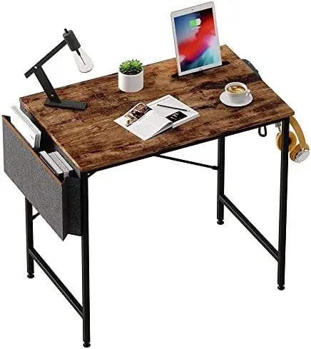 32 Inch Modern Simple Style Home Office Wood Desktop Mount Computer Desk with Bag and Iron Hook, Rustic Brown Work desk decor
32 Inch Modern Simple Style Home Office Wood Desktop Mount Computer Desk with Bag and Iron Hook, Rustic Brown Work desk decor