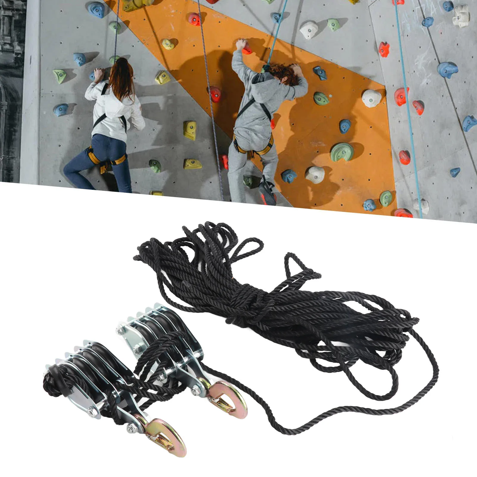 Heavy Duty Pulley Block Tackle Pulley System 4400lb 8:1 Ratio Lifting Power Heavy Duty Block Tackle for Lifting Heavy Objects
Heavy Duty Pulley Block Tackle Pulley System 4400lb 8:1 Ratio Lifting Power Heavy Duty Block Tackle for Lifting Heavy Objects