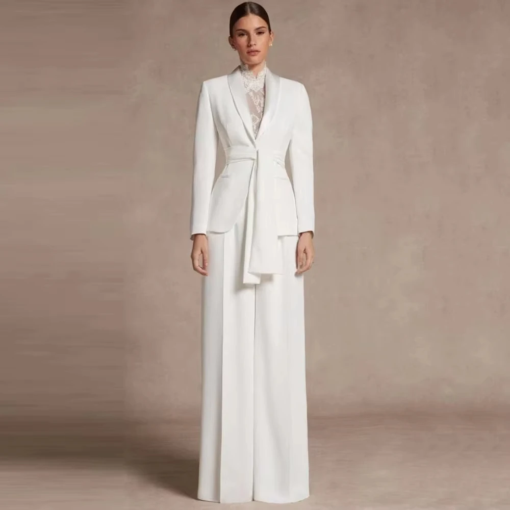 Spring Elegant 2025 Fashion Suit For Women White 2 Piece Blazer Suit And High Waist Wide Leg Pants Party Classic OL Customized
Spring Elegant 2025 Fashion Suit For Women White 2 Piece Blazer Suit And High Waist Wide Leg Pants Party Classic OL Customized