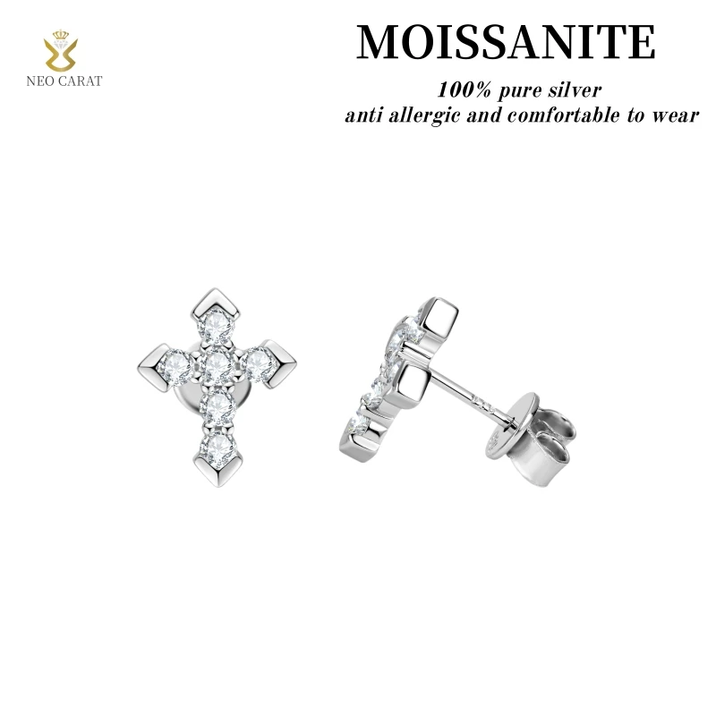 0.5 Carat Mossite 925 Sterling Silver Cross Stud Punk-Style Earrings for Womem A Delicate Party Gift
0.5 Carat Mossite 925 Sterling Silver Cross Stud Punk-Style Earrings for Womem A Delicate Party Gift