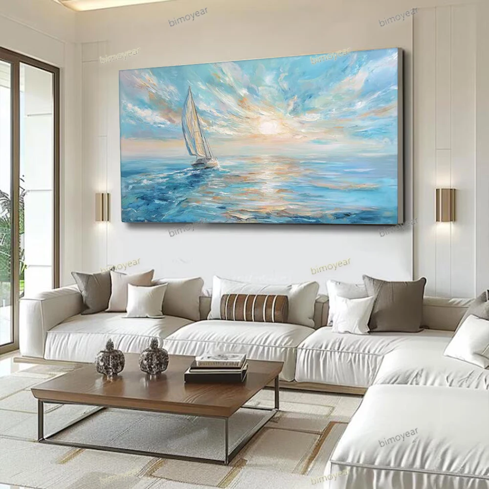 Sailboat Ocean Sunset Oil Painting on Canvas, Large Wall Art, Abstract Blue Nautical Seascape Painting, Modern Living Room Decor
Sailboat Ocean Sunset Oil Painting on Canvas, Large Wall Art, Abstract Blue Nautical Seascape Painting, Modern Living Room Decor