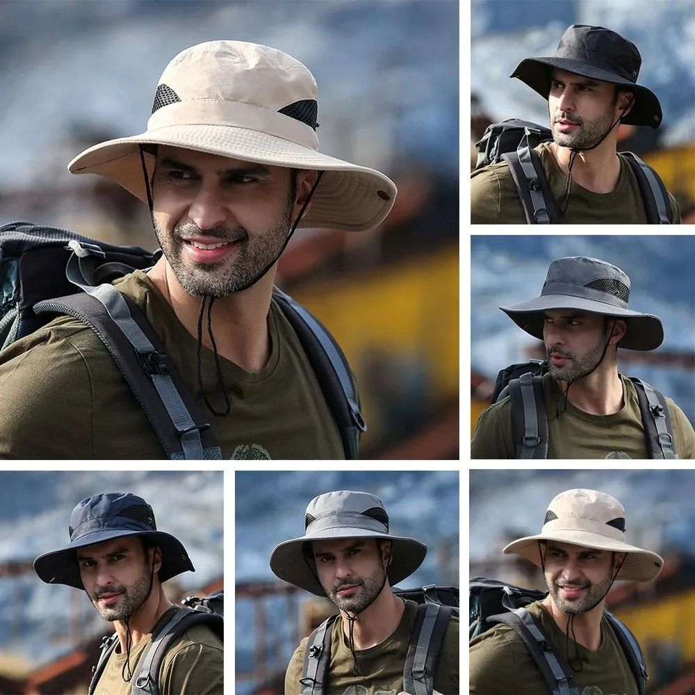 Breathable Windproof Men Fisherman Hat Rope Solid Portable Big Visors Sunscreen Mesh Foldable Bucket Hat Beach
Breathable Windproof Men Fisherman Hat Rope Solid Portable Big Visors Sunscreen Mesh Foldable Bucket Hat Beach