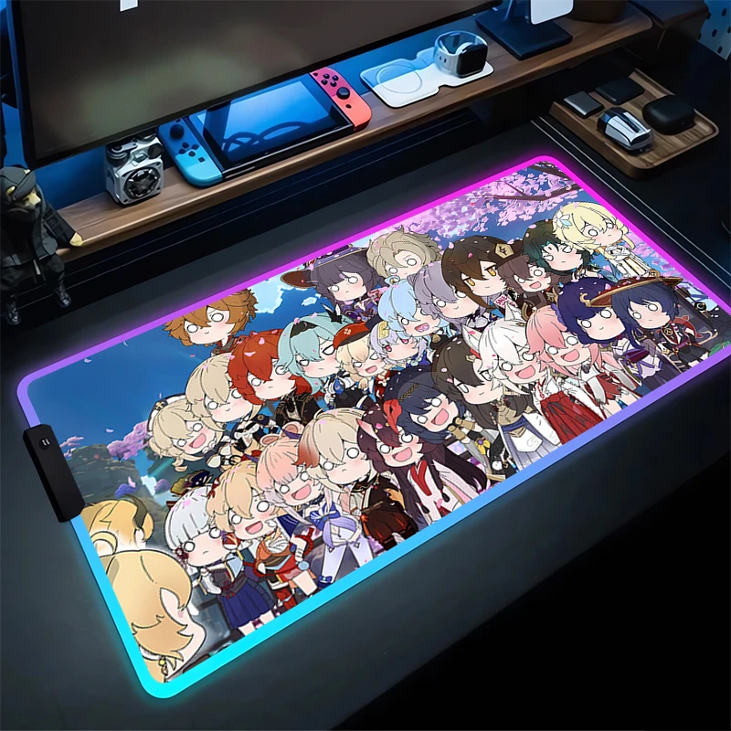 RGB Gaming Mouse Pad G-Genshin Impact Desk Mat HD Gamer Accessories Large LED Light MousePads PC Computer Carpet Q edition
RGB Gaming Mouse Pad G-Genshin Impact Desk Mat HD Gamer Accessories Large LED Light MousePads PC Computer Carpet Q edition