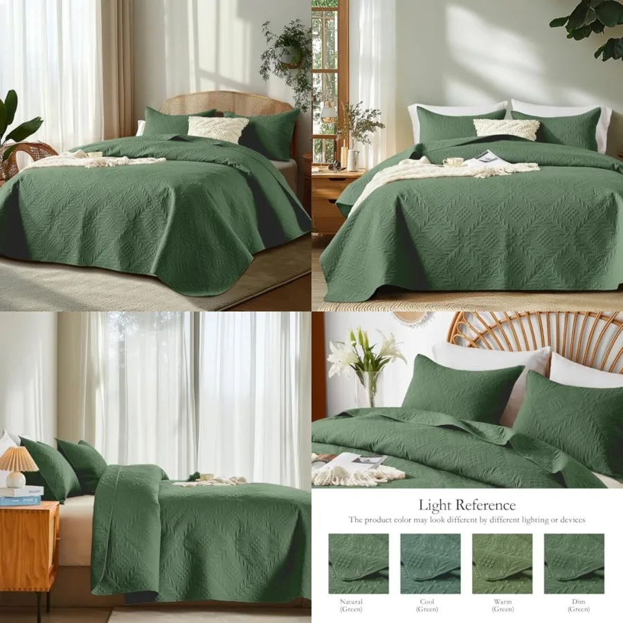 Full Queen Quilt Bedding Set,Lightweight Olive Green Bedspreads,Vintage Olive Leaf Design,Ultra Soft Microfiber Bed Coverlet 3 Pieces for All-Season (1 Quilt,2 Shams)
Full Queen Quilt Bedding Set,Lightweight Olive Green Bedspreads,Vintage Olive Leaf Design,Ultra Soft Microfiber Bed Coverlet 3 Pieces for All-Season (1 Quilt,2 Shams)