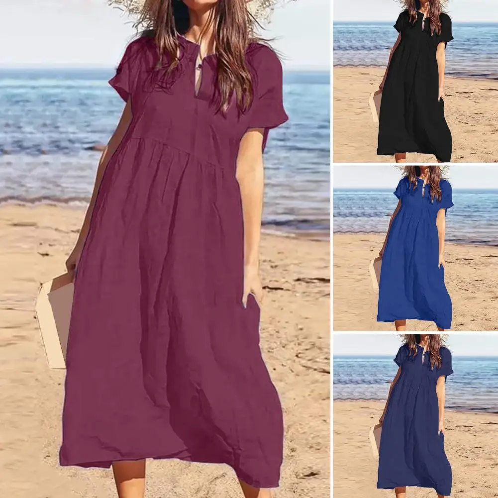 Casual Chic Women Dress Stylish Women's Cotton Linen Maxi Dress for Summer Vacation Casual V-neck Sundress with for Female
Casual Chic Women Dress Stylish Women's Cotton Linen Maxi Dress for Summer Vacation Casual V-neck Sundress with for Female