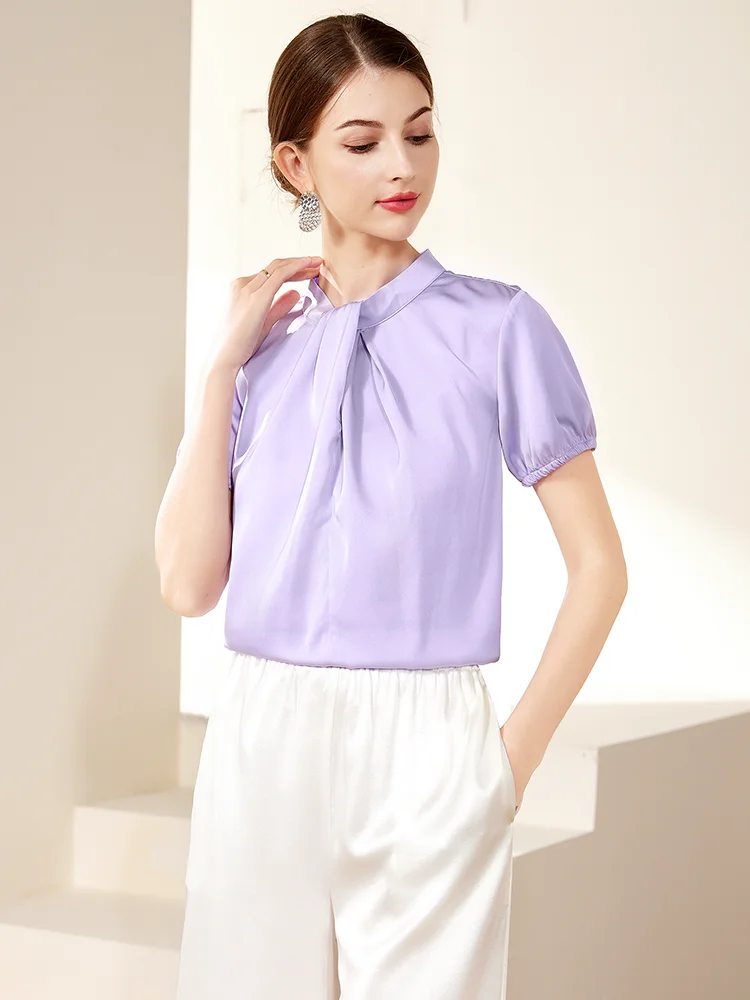 e Magic Summer New Women's High-End Silk irt Loose Fit round Ne f Sve True Silk Silk Knotting Design
e Magic Summer New Women's High-End Silk irt Loose Fit round Ne f Sve True Silk Silk Knotting Design