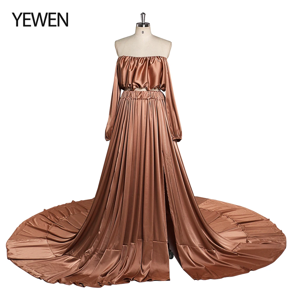 Two Piece Set Off Shoulder Long Sleeves Side Slit Evening Dresses for Photography Fancy Props for Photo Shoot YEWEN YD1801
Two Piece Set Off Shoulder Long Sleeves Side Slit Evening Dresses for Photography Fancy Props for Photo Shoot YEWEN YD1801
