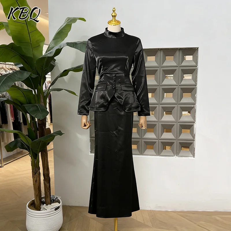 KBQ однотонные комплекты из двух предметов для женщин, туника с воротником-стойкой и длинными рукавами, топы с высокой талией, утягивающие юбки, элегантный комплект, женский зимний новый
KBQ однотонные комплекты из двух предметов для женщин, туника с воротником-стойкой и длинными рукавами, топы с высокой талией, утягивающие юбки, элегантный комплект, женский зимний новый