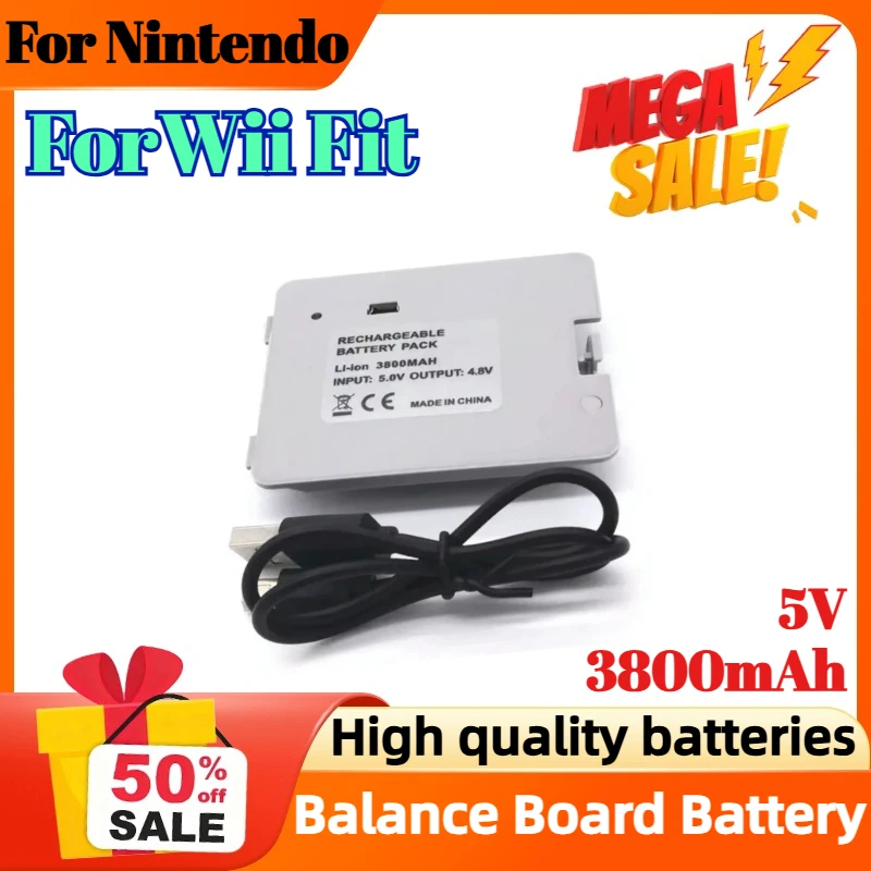 3800mAh 5V Li-ion Rechargeable Battery Pack with USB Charging Cable for Nintendo Wii Fit Balance Board Battery
3800mAh 5V Li-ion Rechargeable Battery Pack with USB Charging Cable for Nintendo Wii Fit Balance Board Battery