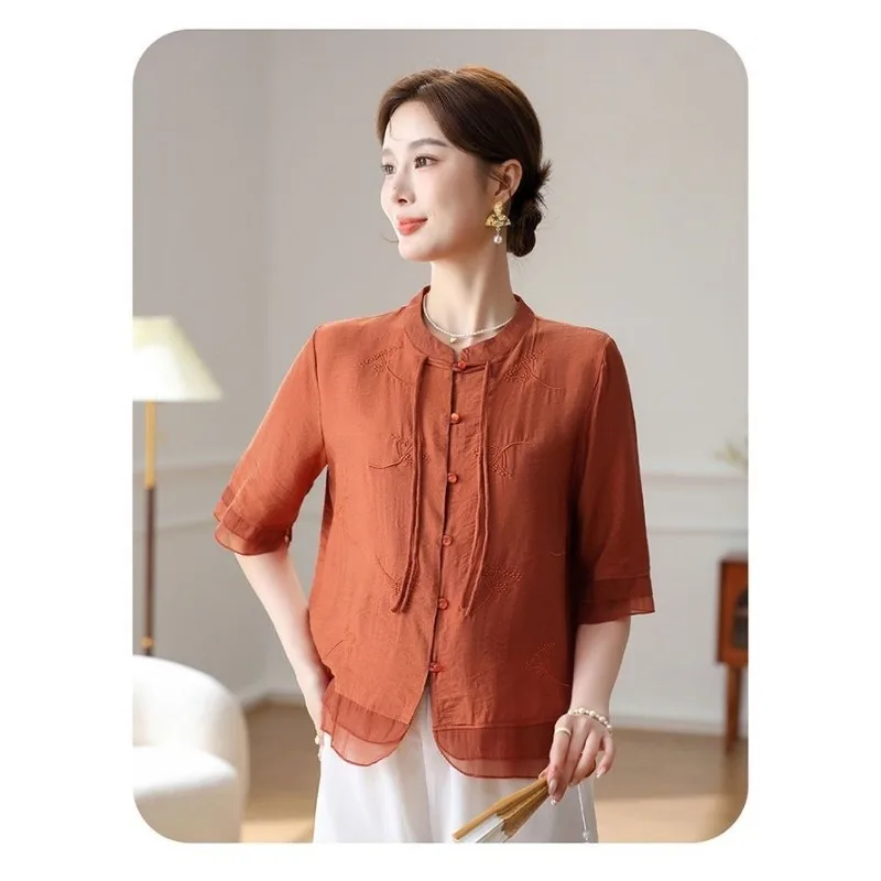 Women's New Chinese Style Embroidered Linen Shirt And Wide Leg Pants Two Piece Set Vintage Casual Outfit For Summer
Women's New Chinese Style Embroidered Linen Shirt And Wide Leg Pants Two Piece Set Vintage Casual Outfit For Summer