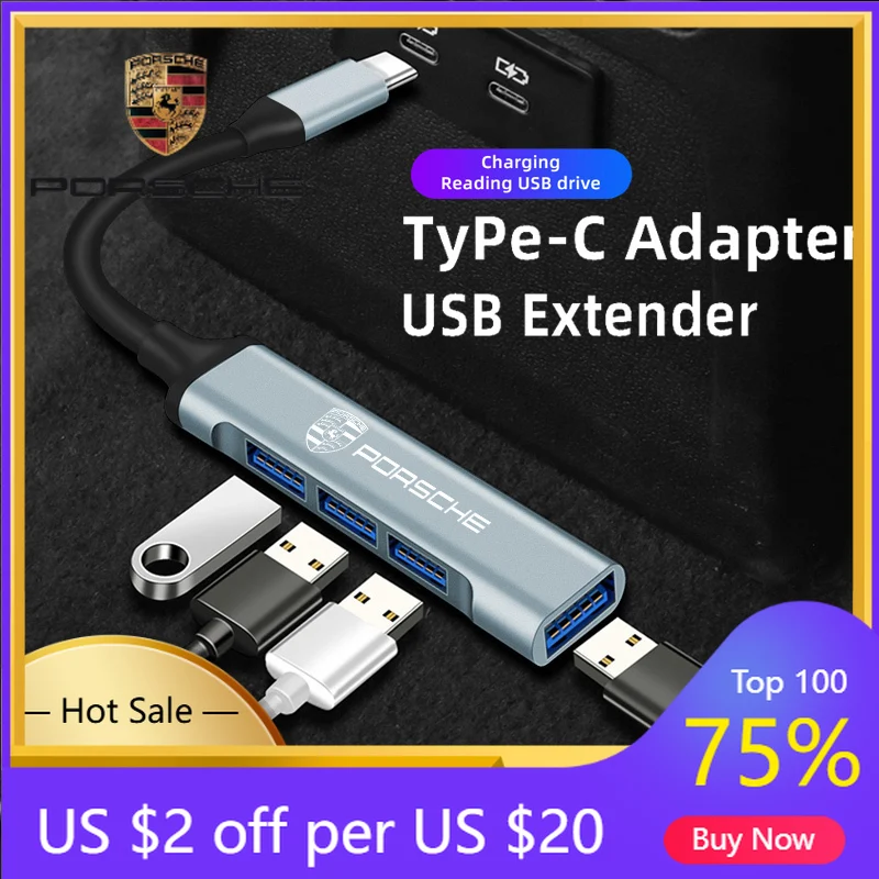 Car Sticker For Porsche Cayenne Panamera Macan 911 Car 4 Port USB HUB High Speed Type C Multi Splitter Adapter Accessories For P
Car Sticker For Porsche Cayenne Panamera Macan 911 Car 4 Port USB HUB High Speed Type C Multi Splitter Adapter Accessories For P