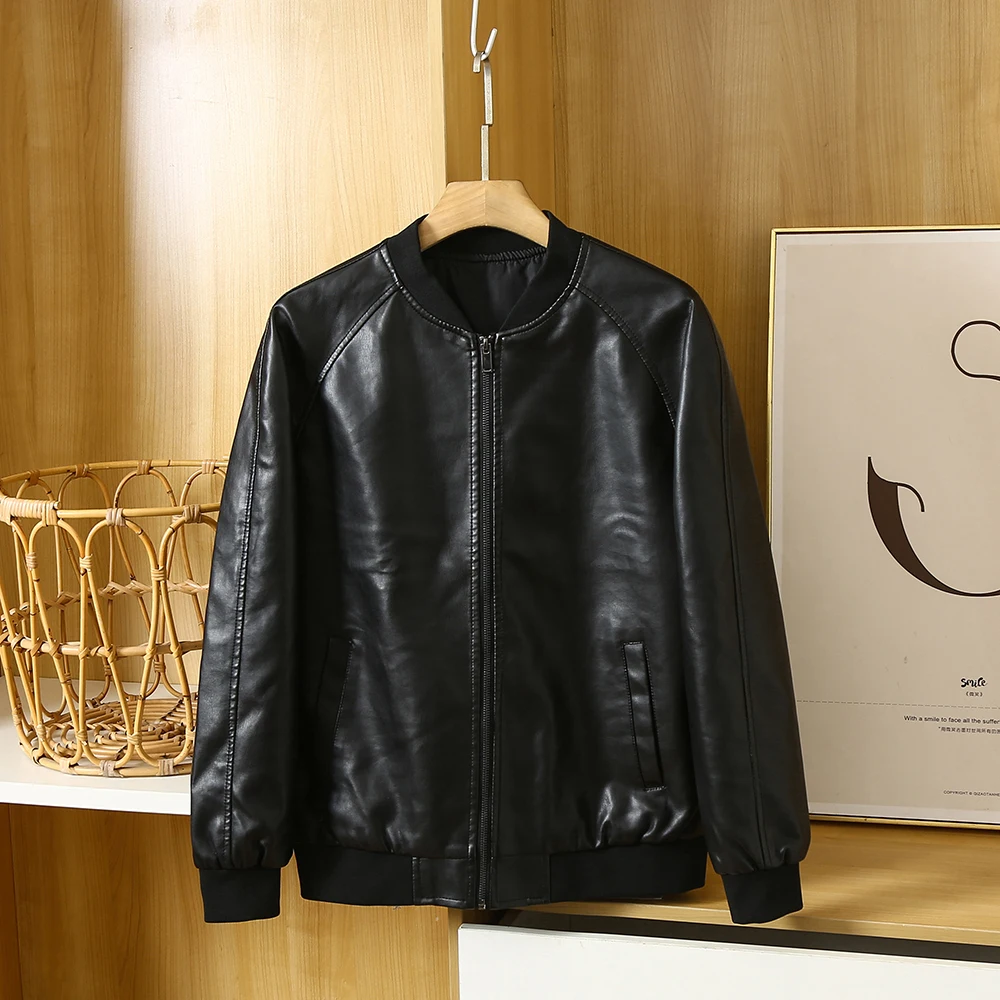 Eco-Friendly Ultra-Leather Men's Baseball Collar Motorcycle Jaet Autumn Winter Faion Ci Sle Regular Length Coat
Eco-Friendly Ultra-Leather Men's Baseball Collar Motorcycle Jaet Autumn Winter Faion Ci Sle Regular Length Coat