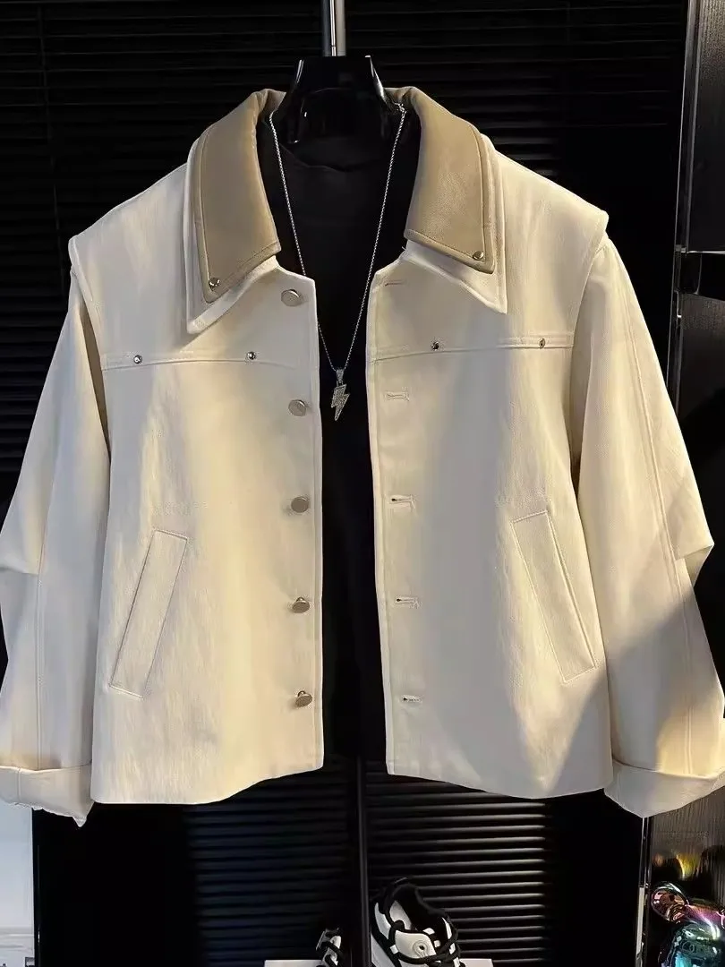 Мужская куртка с ретро-воротником, свободного кроя, с цветовыми блоками, осенне-зимняя, новая модная верхняя одежда для молодежи, на пуговицах
Мужская куртка с ретро-воротником, свободного кроя, с цветовыми блоками, осенне-зимняя, новая модная верхняя одежда для молодежи, на пуговицах