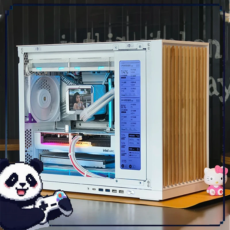 Чехол G600 Itx Matx из массива дерева, прозрачный, с водяным охлаждением на 360° и дополнительным экраном, портативное шасси для настольных киберспортивных игр 
Чехол G600 Itx Matx из массива дерева, прозрачный, с водяным охлаждением на 360° и дополнительным экраном, портативное шасси для настольных киберспортивных игр