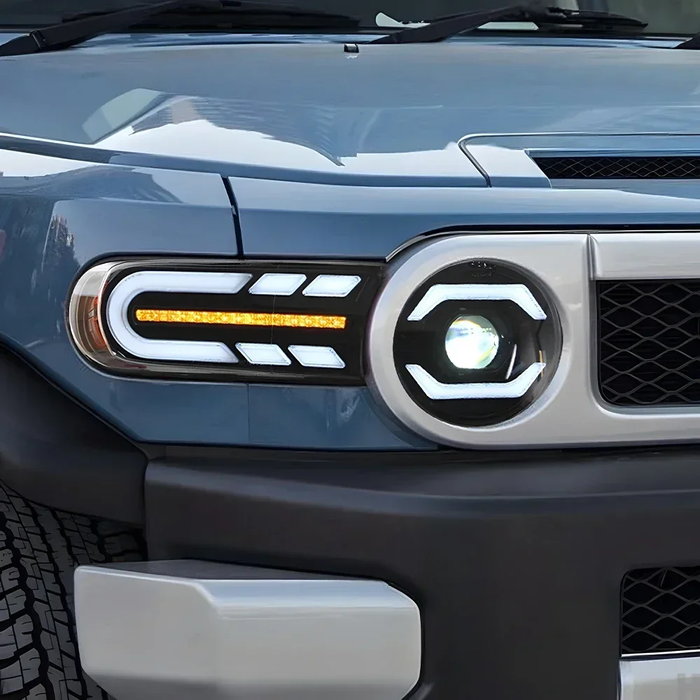 Модифицированный автомобильный светильник для Toyota FJ Cruiser 2007-2017, светодиодная автоматическая фара в сборе, обновление RS Design, аксессуары для динамических сигнальных ламп
Модифицированный автомобильный светильник для Toyota FJ Cruiser 2007-2017, светодиодная автоматическая фара в сборе, обновление RS Design, аксессуары для динамических сигнальных ламп