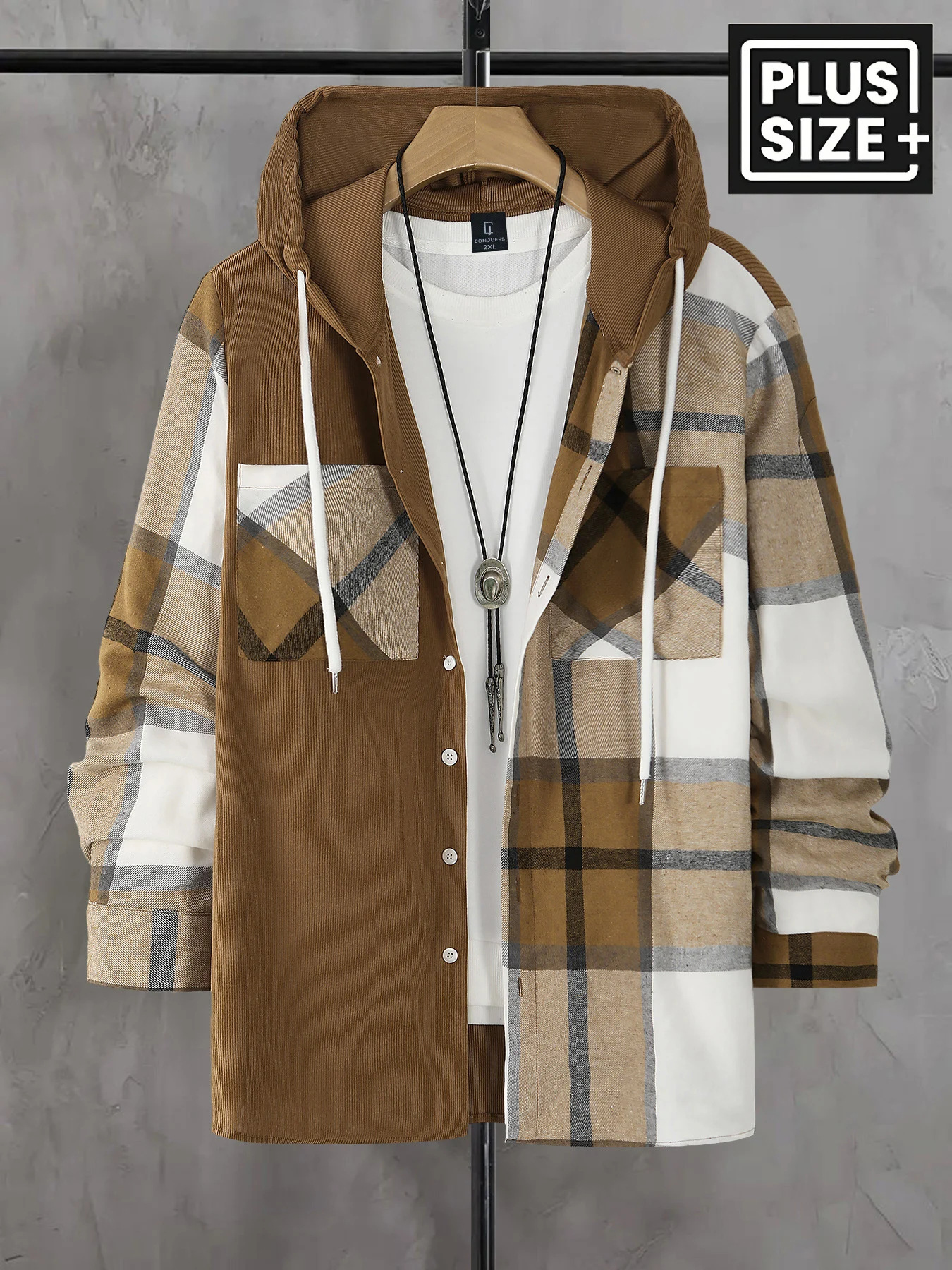 Men's Plus Size Loose Plaid Hooded Shirt Oversized Patchwork Long Sleeve Casual Blouse
Men's Plus Size Loose Plaid Hooded Shirt Oversized Patchwork Long Sleeve Casual Blouse