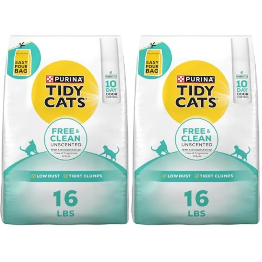Purina Clumping Cat Litter Odor Control, Free and Clean Unscented Multi Cat Litter - 16 lb. Bag Pack of 2
Purina Clumping Cat Litter Odor Control, Free and Clean Unscented Multi Cat Litter - 16 lb. Bag Pack of 2