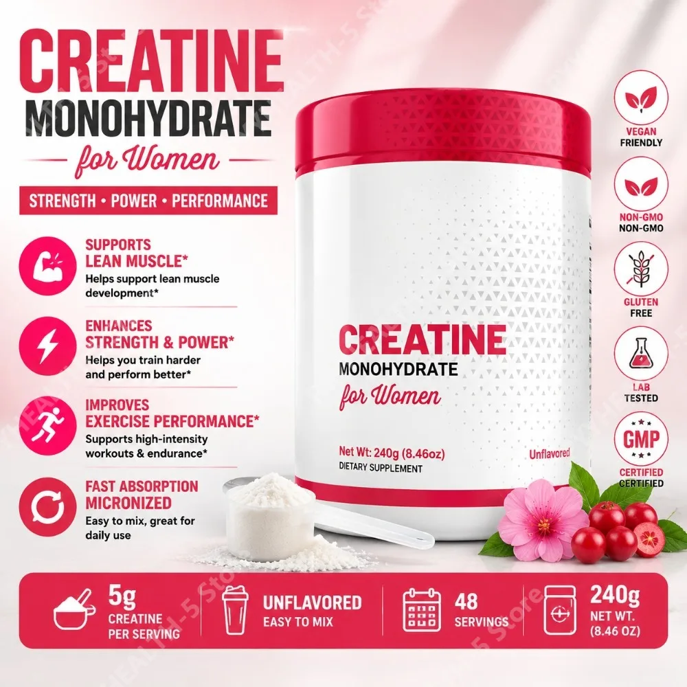 Creatine for Women Post-Workout Supplement - 5000mg Creatine, 2000mg Hydrolyzed Bovine Collagen for Lean Muscle Growth
Creatine for Women Post-Workout Supplement - 5000mg Creatine, 2000mg Hydrolyzed Bovine Collagen for Lean Muscle Growth