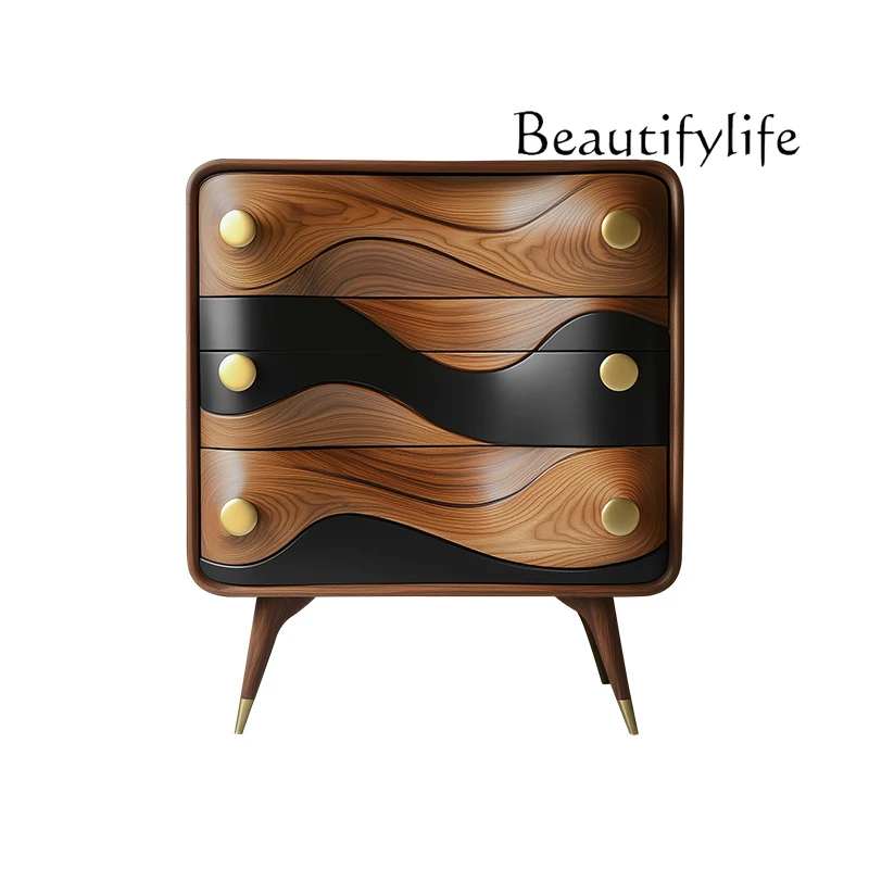 Designer creative three-bucket cabinet, high-end walnut bedroom locker, Nordic retro solid wood drawer cabinet, entrance cabinet
Designer creative three-bucket cabinet, high-end walnut bedroom locker, Nordic retro solid wood drawer cabinet, entrance cabinet