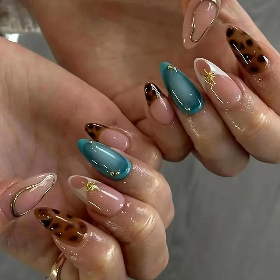 Pr on Nails Короткий миндальный клей для ногтей с гепардом, акрил, 3D, золотой хромированный дизайн, 30 шт.
Pr on Nails Короткий миндальный клей для ногтей с гепардом, акрил, 3D, золотой хромированный дизайн, 30 шт.
