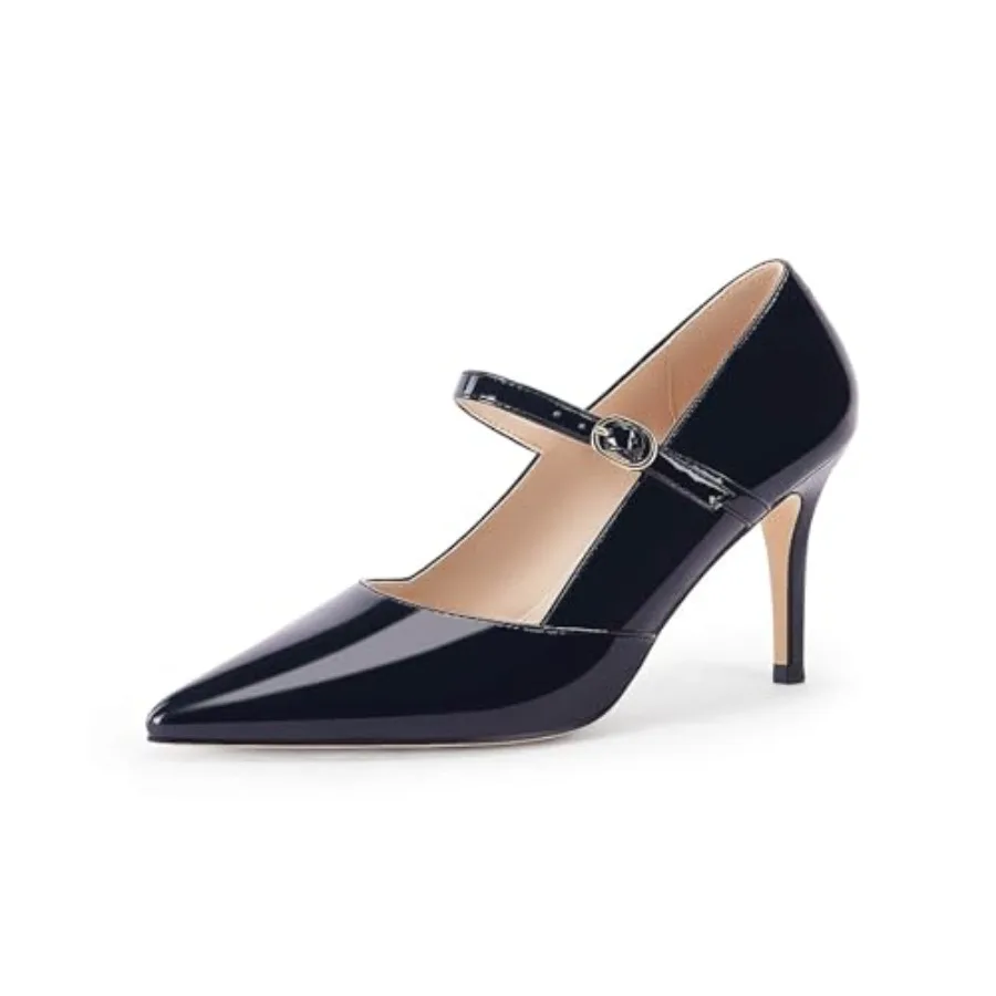 Coutgo Womens Mary Jane Pumps Stiletto High Heels Closed Pointed Toe Buckle Strap Patent Leather Dress Wedding Party Shoes
Coutgo Womens Mary Jane Pumps Stiletto High Heels Closed Pointed Toe Buckle Strap Patent Leather Dress Wedding Party Shoes