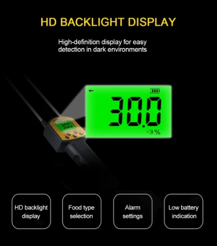 AR991 Digital Moisture Meter Smart Sensor Cereal Grains Wheat Corn Rice Flour Seed High Precision Humidity Measurement Tool
AR991 Digital Moisture Meter Smart Sensor Cereal Grains Wheat Corn Rice Flour Seed High Precision Humidity Measurement Tool