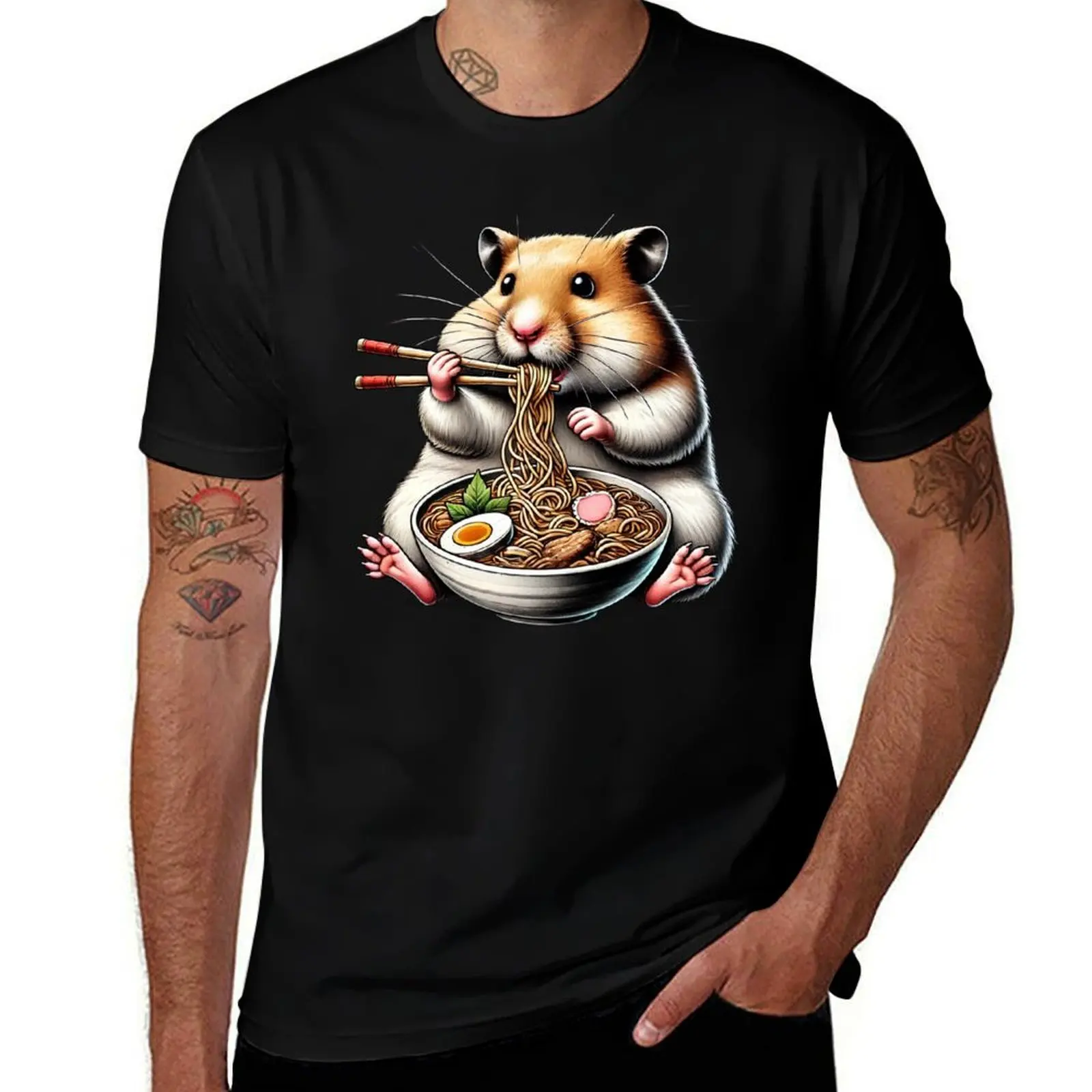 Hamster Eating Ramen Noodle Anime Japanese Food Lover T-Shirt t shirts for man cotton funny funny t shirts cotton T-Shirt
Hamster Eating Ramen Noodle Anime Japanese Food Lover T-Shirt t shirts for man cotton funny funny t shirts cotton T-Shirt