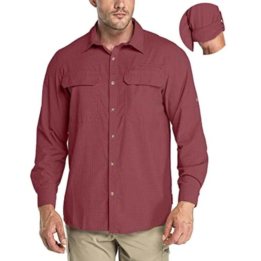 33000Feet Men's Long Sleeve Sun Protection Shirt UPF 50+ UV Quick Dry Cooling Fishing Shirts for Travel Safari Camping Hiking
33000Feet Men's Long Sleeve Sun Protection Shirt UPF 50+ UV Quick Dry Cooling Fishing Shirts for Travel Safari Camping Hiking