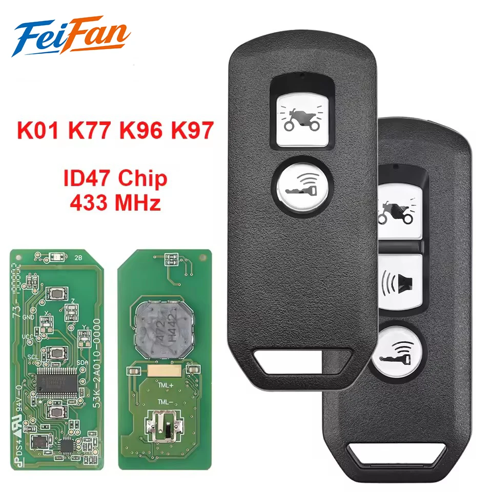 FeiFan K01 K35 K77 K29 K96 K97 Keyless Go Motorcycle Remote Smart Car Key For Honda X-ADV SH Forza PCX Hybrid 433MHZ ID47 Chip
FeiFan K01 K35 K77 K29 K96 K97 Keyless Go Motorcycle Remote Smart Car Key For Honda X-ADV SH Forza PCX Hybrid 433MHZ ID47 Chip
