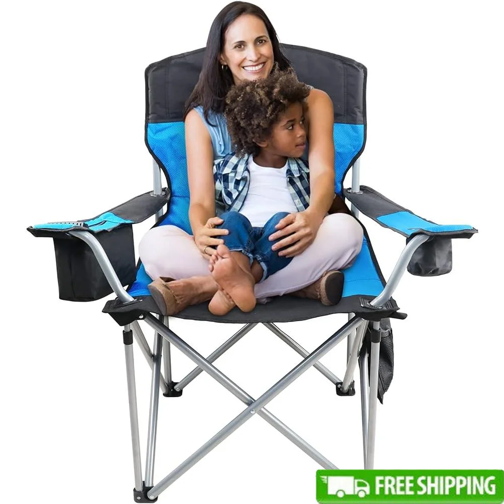 Oversized Heavy Duty Folding Camping Chair Portable Beach Chair with Armrest Cooler Bag Side Pocket and Cup Holder Outdoor
Oversized Heavy Duty Folding Camping Chair Portable Beach Chair with Armrest Cooler Bag Side Pocket and Cup Holder Outdoor