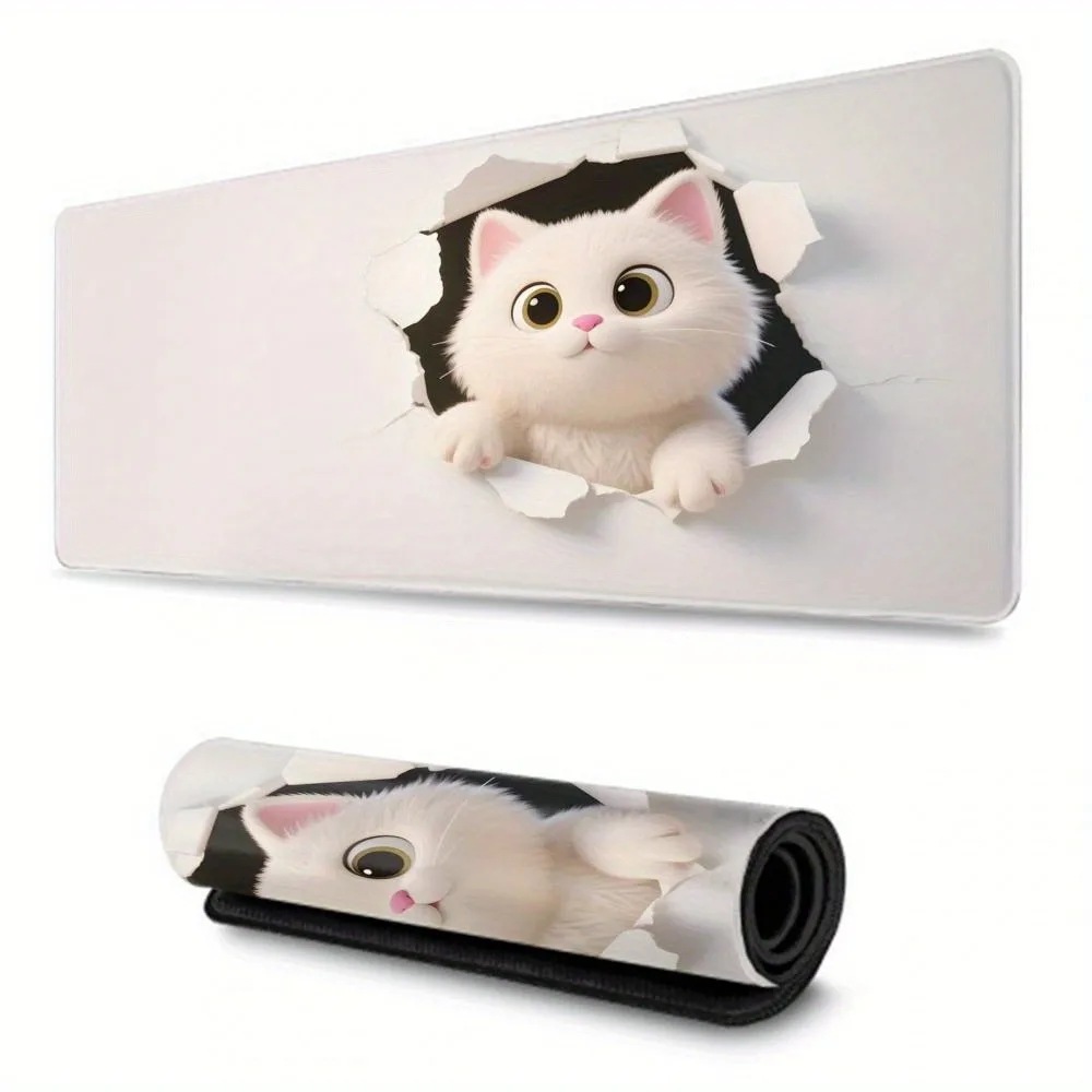 Pink-eared white cat mouse pad. Creative design. Gaming pad. Suitable for gaming, office work and study tapis de souris
Pink-eared white cat mouse pad. Creative design. Gaming pad. Suitable for gaming, office work and study tapis de souris