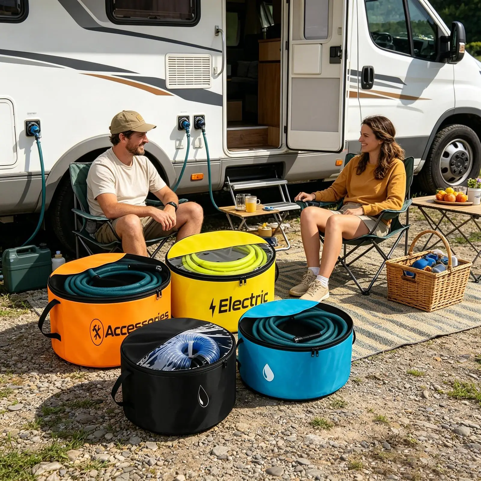 RV Hose Storage Bag 4 Pieces Waterproof Breathable Organizer Two-Way Zipper Closures RV Hose Bag with Visible Cover
RV Hose Storage Bag 4 Pieces Waterproof Breathable Organizer Two-Way Zipper Closures RV Hose Bag with Visible Cover