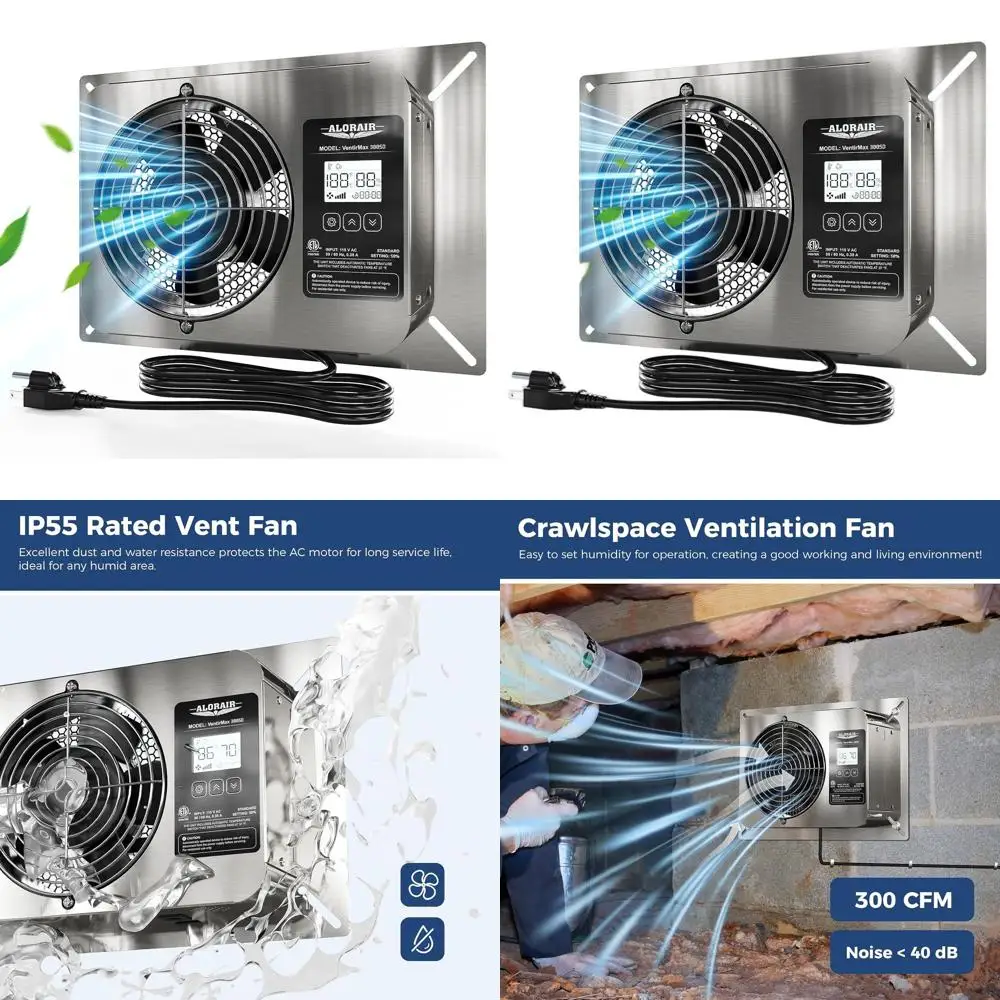300 CM Industrial Ventilator with Digital Display, Timer, Stainless Steel Exhaust, Ideal for Basement, Garage, Attic, Grow Rooms
300 CM Industrial Ventilator with Digital Display, Timer, Stainless Steel Exhaust, Ideal for Basement, Garage, Attic, Grow Rooms